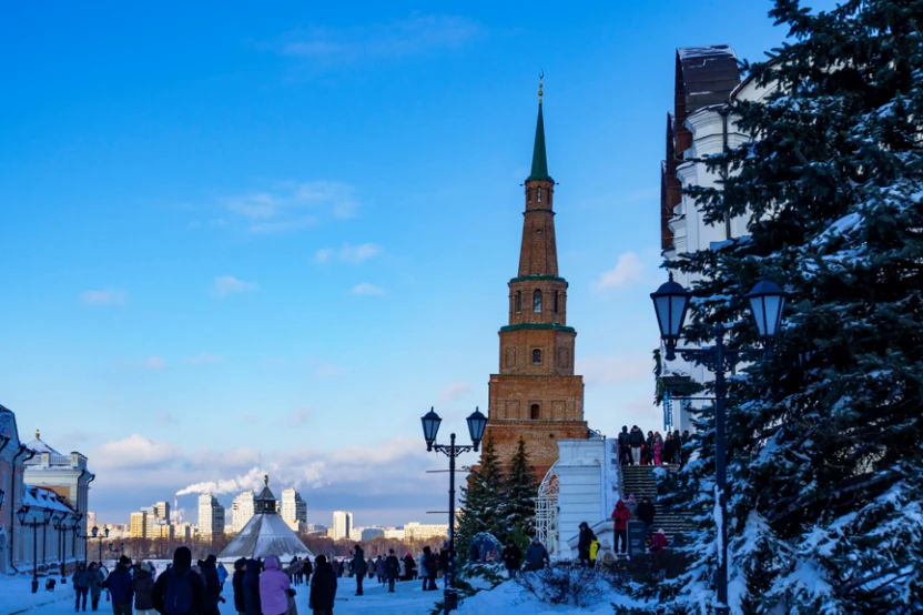 Городской пейзаж, башня Сююмбике Казанского кремля, Республика Татарстан