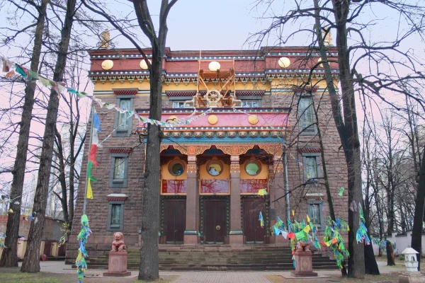 Buddhist Temple Gunzechojnej, Saint-Petersburg, Russia. Front view