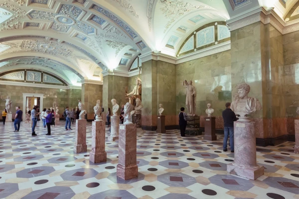 SAINT PETERSBURG, RUSSIA � MARCH 03, 2016:  Hall with antique sculpture in the State Hermitage 
 (Winter Palace). Hermitage is one of the largest and oldest museums of art and culture in the world