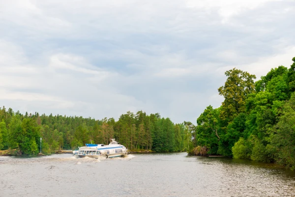 Скоростной пассажирский круизный лайнер у острова Валаам