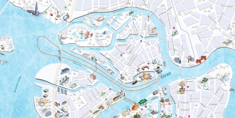 Карта маршрута Просмотр салюта в честь освобождения Ленинграда от фашистской блокады