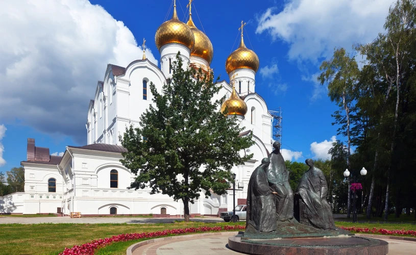 Assumption cathedral at Yaroslavl in summer. Russia