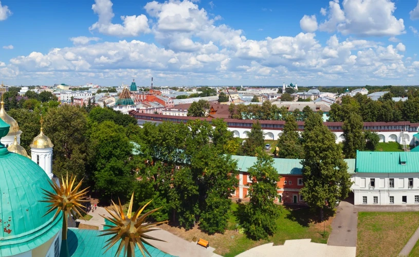 Top view of old district of Yaroslavl. Russia
